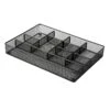10-Compartment Black Metal Drawer Organizer -Cleaning Essentials Sales 10 compartment black metal drawer organizer