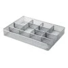 10-Compartment Silver Metal Drawer Organizer -Cleaning Essentials Sales 10 compartment silver metal drawer organizer