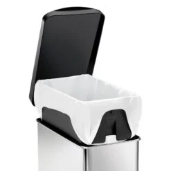 10L (2.6 Gal) Profile Step Can Brushed Stainless Steel With Black Plastic Lid 12 10L (2.6 Gal) Profile Step Can Brushed Stainless Steel With Black Plastic Lid -Cleaning Essentials Sales 10l 2.6 gal profile step can brushed stainless steel with black plastic lid 3