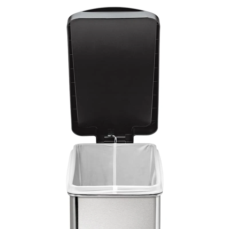 10L (2.6 Gal) Profile Step Can Brushed Stainless Steel With Black Plastic Lid 8 10L (2.6 Gal) Profile Step Can Brushed Stainless Steel With Black Plastic Lid - Image 6