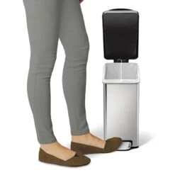 10L (2.6 Gal) Profile Step Can Brushed Stainless Steel With Black Plastic Lid 15 10L (2.6 Gal) Profile Step Can Brushed Stainless Steel With Black Plastic Lid -Cleaning Essentials Sales 10l 2.6 gal profile step can brushed stainless steel with black plastic lid 6