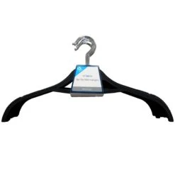 12-Piece Non-Slip Shirt Hanger, Black -Cleaning Essentials Sales 12 piece non slip shirt hanger black 1
