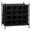 16-Compartment Black Stackable Storage Rack -Cleaning Essentials Sales 16 compartment black stackable storage rack