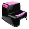 2-Fold Black & Pink Step Stool -Cleaning Essentials Sales 2 fold black pink step stool