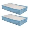 2-Pack Under The Bed Organizer, Blue -Cleaning Essentials Sales 2 pack under the bed organizer blue