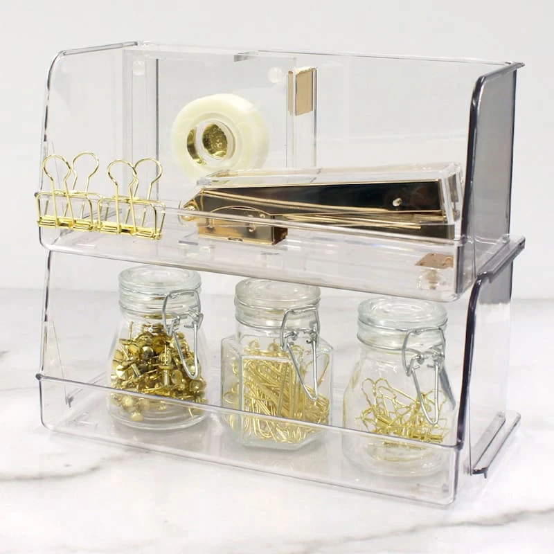 2-Piece Clear Stackable Storage Bin, Small 4 2-Piece Clear Stackable Storage Bin, Small - Image 2