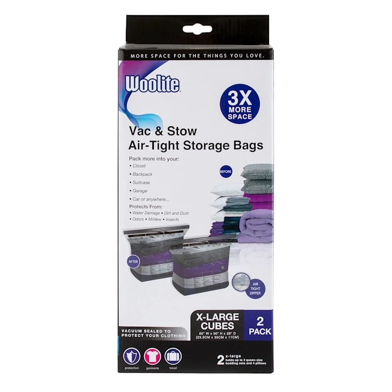 2-Piece Cube Vacuum Storage Bags, Extra Large 3 2-Piece Cube Vacuum Storage Bags, Extra Large