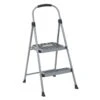2-Step Grey Metal Folding Step Ladder -Cleaning Essentials Sales 2 step grey metal folding step ladder