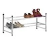 2-Tier Metal Shoe Rack, Silver 1 2-Tier Metal Shoe Rack, Silver -Cleaning Essentials Sales 2 tier metal shoe rack silver