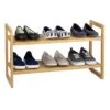 2-Tier Standing Bamboo Wood Shoe Rack -Cleaning Essentials Sales 2 tier standing bamboo wood shoe rack
