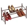 2-Tier Standing Shoe Rack, Bronze -Cleaning Essentials Sales 2 tier standing shoe rack bronze
