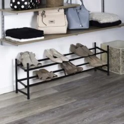 2-Tier Standing Shoe Rack, Mount Black -Cleaning Essentials Sales 2 tier standing shoe rack mount black 2