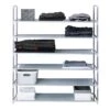 20-Pair & 5-Tier Coated Steel Shoe Rack, Grey -Cleaning Essentials Sales 20 pair 5 tier coated steel shoe rack grey