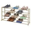 20-Pair Standing Shoe Rack, Gold 1 20-Pair Standing Shoe Rack, Gold -Cleaning Essentials Sales 20 pair standing shoe rack gold