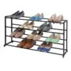 20-Pair Standing Shoe Rack, Gunmetal -Cleaning Essentials Sales 20 pair standing shoe rack gunmetal