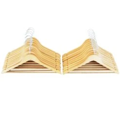 20-Piece Suit Hanger, Natural Wooden -Cleaning Essentials Sales 20 piece suit hanger natural wooden 2