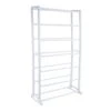 21-Pair Standing Shoe Rack, White -Cleaning Essentials Sales 21 pair standing shoe rack white