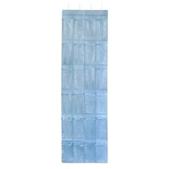 24-Pocket Over The Door Shoe Organizer, Blue