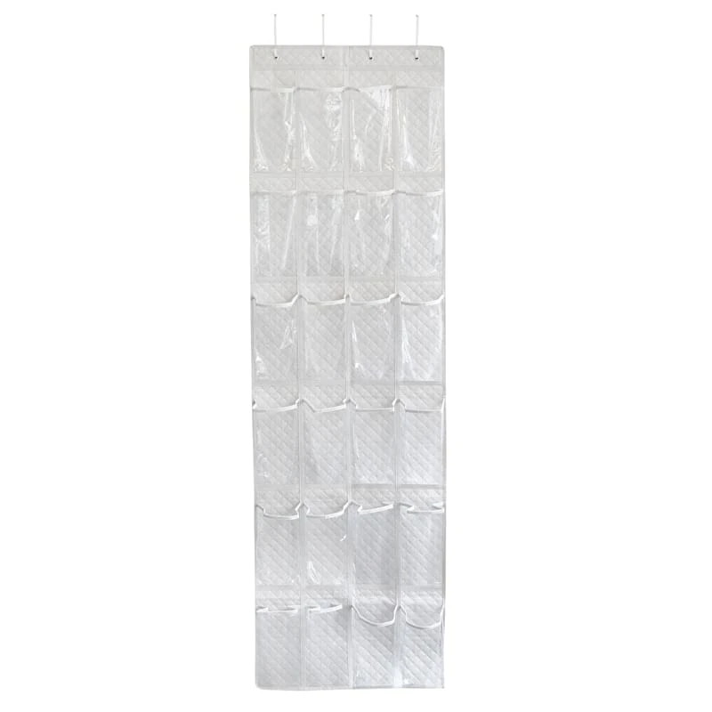 24-Pocket Over The Door Shoe Organizer, Grey 3 24-Pocket Over The Door Shoe Organizer, Grey