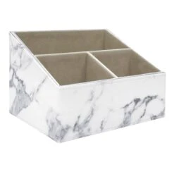 3-Compartment Marbled Desk Organizer, Large