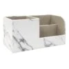 3-Compartment White Pencil & Desk Organizer -Cleaning Essentials Sales 3 compartment white pencil desk organizer