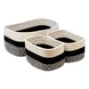3-Piece Small Cotton Rope Basket Set Black -Cleaning Essentials Sales 3 piece small cotton rope basket set black