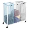 3-Section Laundry Sorter With Wheels -Cleaning Essentials Sales 3 section laundry sorter with wheels