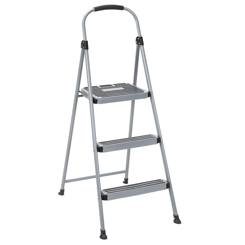 3-Step Cosco Grey Metal Step Ladder 2 3-Step Cosco Grey Metal Step Ladder