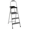 3-Step Grey Metal Step Ladder With Tray 1 3-Step Grey Metal Step Ladder With Tray -Cleaning Essentials Sales 3 step grey metal step ladder with tray