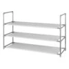 3-Tier Grey Fabric Standing Shoe Rack 1 3-Tier Grey Fabric Standing Shoe Rack -Cleaning Essentials Sales 3 tier grey fabric standing shoe rack