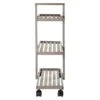 3-Tier Grey Wood Rolling Cart -Cleaning Essentials Sales 3 tier grey wood rolling cart