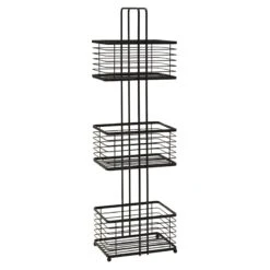 3-Tier Manhattan Matte Black Wire Storage Stand