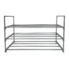 3-Tier Metal Shoe Rack, Grey