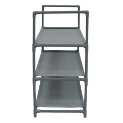 3-Tier Multi-Use Stackable Shoe Rack, Grey 7 3-Tier Multi-Use Stackable Shoe Rack, Grey -Cleaning Essentials Sales 3 tier multi use stackable shoe rack grey 2