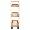 3-Tier Natural Wood Rolling Cart 2 3-Tier Natural Wood Rolling Cart -Cleaning Essentials Sales 3 tier natural wood rolling cart