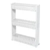 3-Tier Slim Rolling Organizer, White -Cleaning Essentials Sales 3 tier slim rolling organizer white