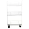 3-Tier Slim White Metal Mesh Rolling Cart -Cleaning Essentials Sales 3 tier slim white metal mesh rolling cart