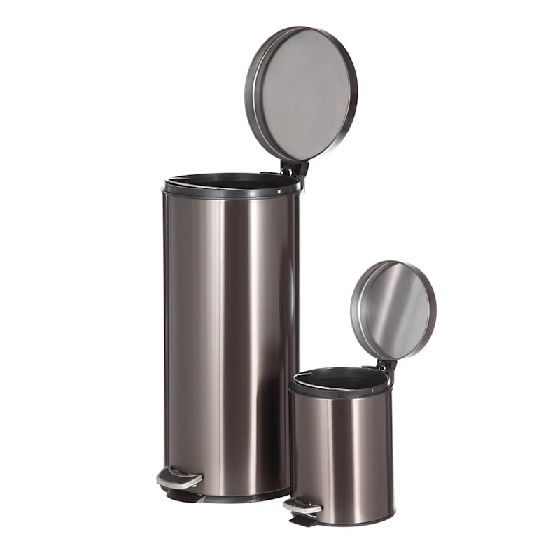 30l Black Stainless Steel Trash Can With Bonus 5l Bin 7 30l Black Stainless Steel Trash Can With Bonus 5l Bin - Image 5