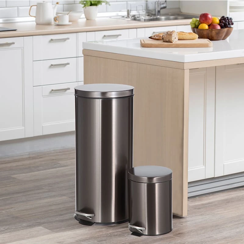 30l Black Stainless Steel Trash Can With Bonus 5l Bin 8 30l Black Stainless Steel Trash Can With Bonus 5l Bin - Image 6