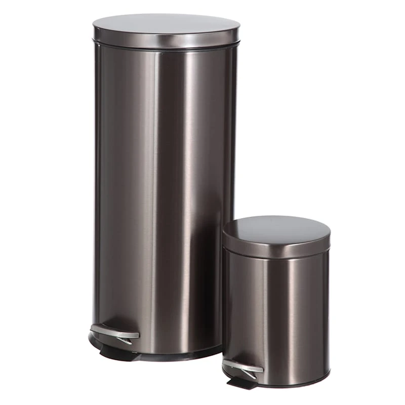 30l Black Stainless Steel Trash Can With Bonus 5l Bin 3 30l Black Stainless Steel Trash Can With Bonus 5l Bin