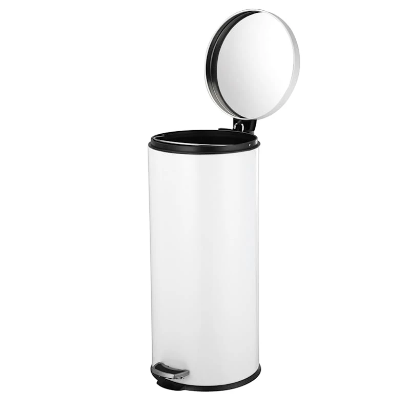 30l Round White Stainless Steel Trash Bin With Bonus 5l Bin 5 30l Round White Stainless Steel Trash Bin With Bonus 5l Bin - Image 3