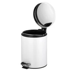 30l Round White Stainless Steel Trash Bin With Bonus 5l Bin 11 30l Round White Stainless Steel Trash Bin With Bonus 5l Bin -Cleaning Essentials Sales 30l round white stainless steel trash bin with bonus 5l bin 3