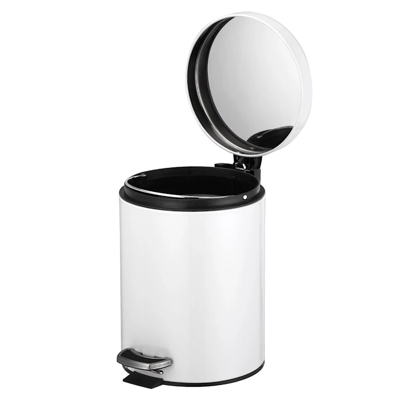 30l Round White Stainless Steel Trash Bin With Bonus 5l Bin 6 30l Round White Stainless Steel Trash Bin With Bonus 5l Bin - Image 4