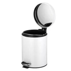 30l Round White Stainless Steel Trash Bin With Bonus 5l Bin 12 30l Round White Stainless Steel Trash Bin With Bonus 5l Bin -Cleaning Essentials Sales 30l round white stainless steel trash bin with bonus 5l bin 4
