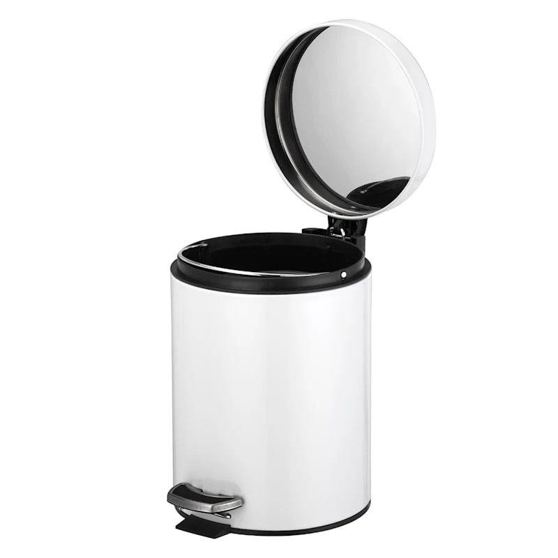 30l Round White Stainless Steel Trash Bin With Bonus 5l Bin 7 30l Round White Stainless Steel Trash Bin With Bonus 5l Bin - Image 5