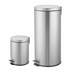 30l Stainless Steel Trash Can With Bonus 5l Trash Bin