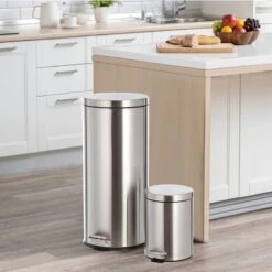 30l Stainless Steel Trash Can With Bonus 5l Trash Bin -Cleaning Essentials Sales 30l stainless steel trash can with bonus 5l trash bin 4
