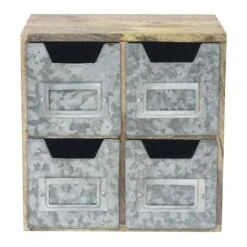 4-Drawer Galvanized Desk Organizer -Cleaning Essentials Sales 4 drawer galvanized desk organizer 1