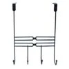 4-Hook Beauty Over The Door Hanger, Metro Black 2 4-Hook Beauty Over The Door Hanger, Metro Black -Cleaning Essentials Sales 4 hook beauty over the door hanger metro black
