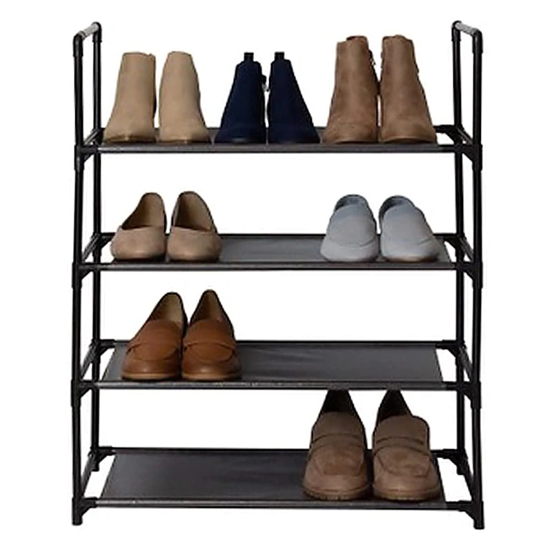 4-Tier & 12-Pair Shoe Rack, Grey 3 4-Tier & 12-Pair Shoe Rack, Grey